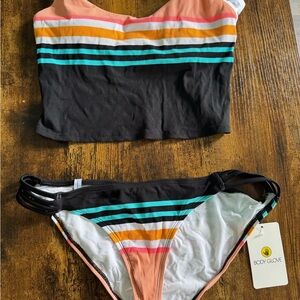 Body Glove Black and Orange Bikini Swim Set